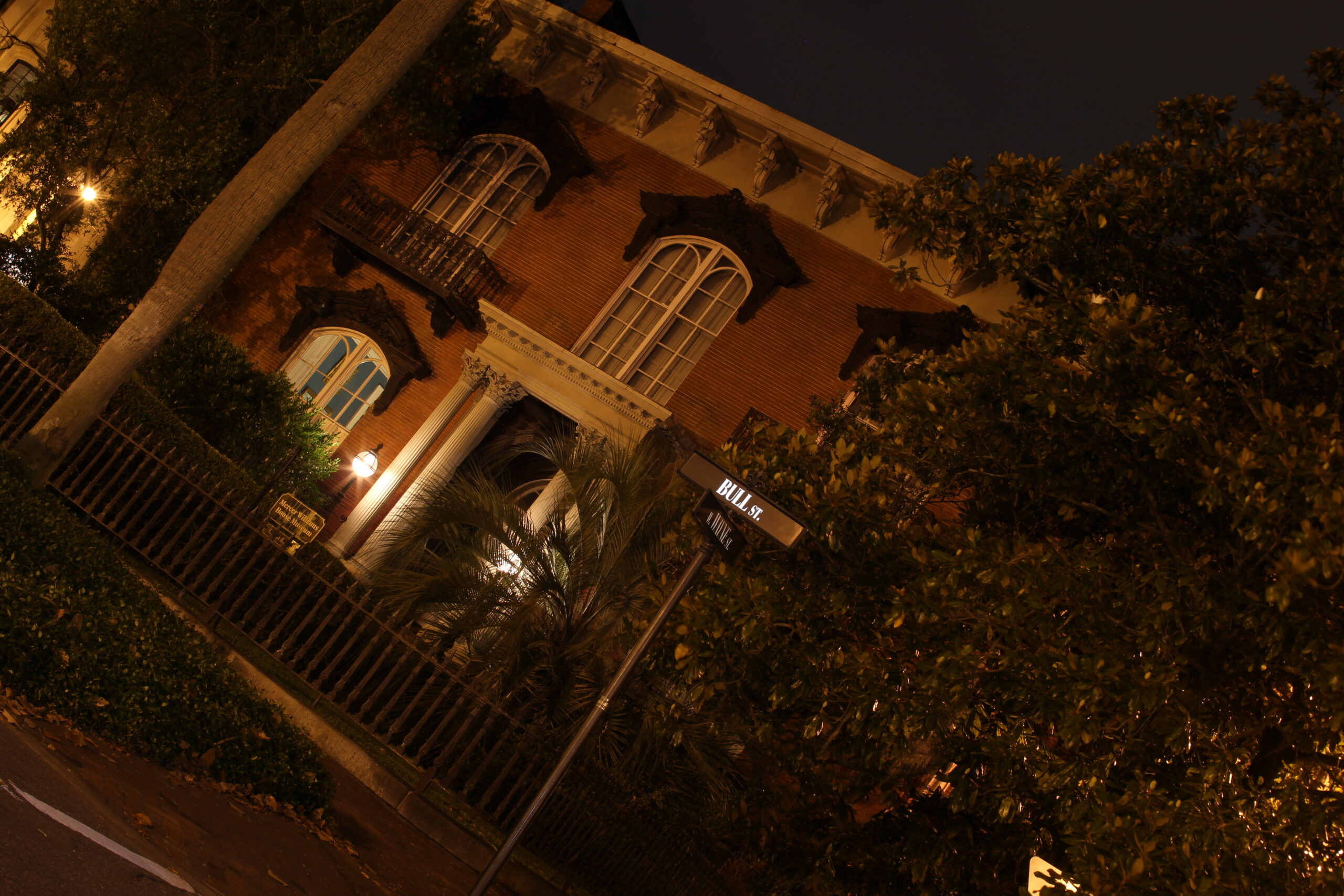 Mercer Williams House on Bull Street Savannah Georgia at night