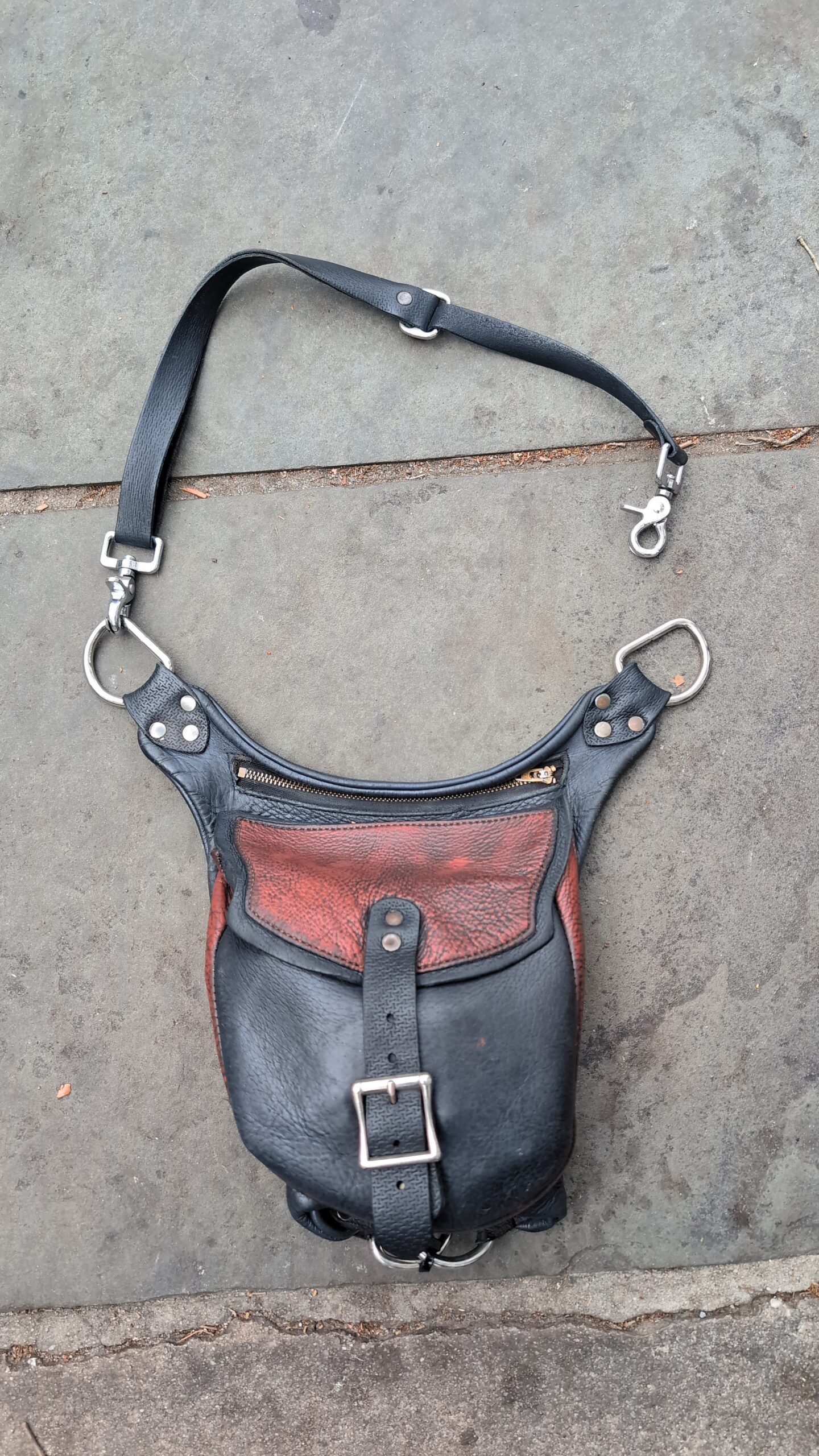 The sporran — heavy leather bag worn with a kilt